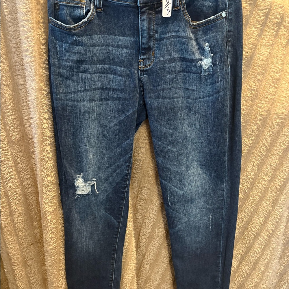 Judy Blue Dark Wash Distressed Skinny Jeans